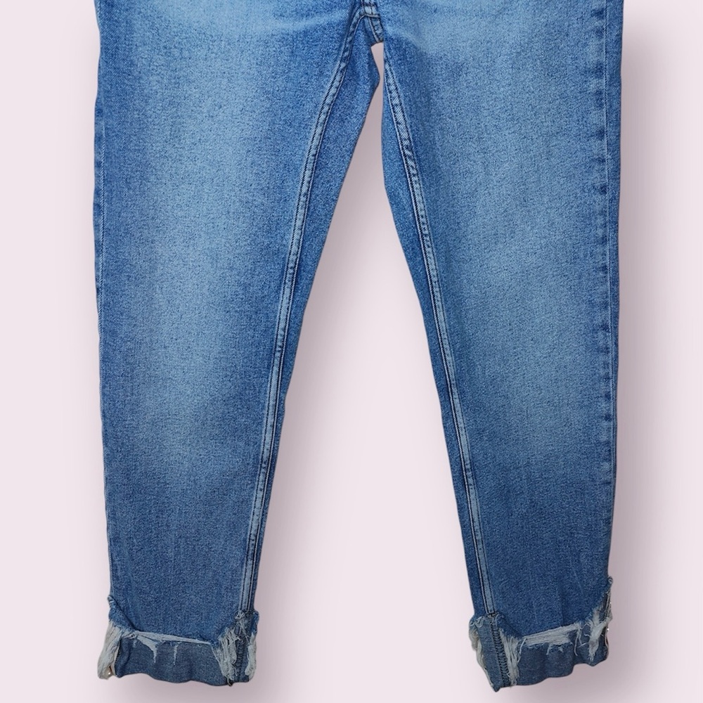 Zara Denim Ankle Cuffed Distressed Midrise Slim Fit Jeans - Picture 3 of 8